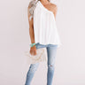 Leis And Kisses Pleated Top in White Image - 1