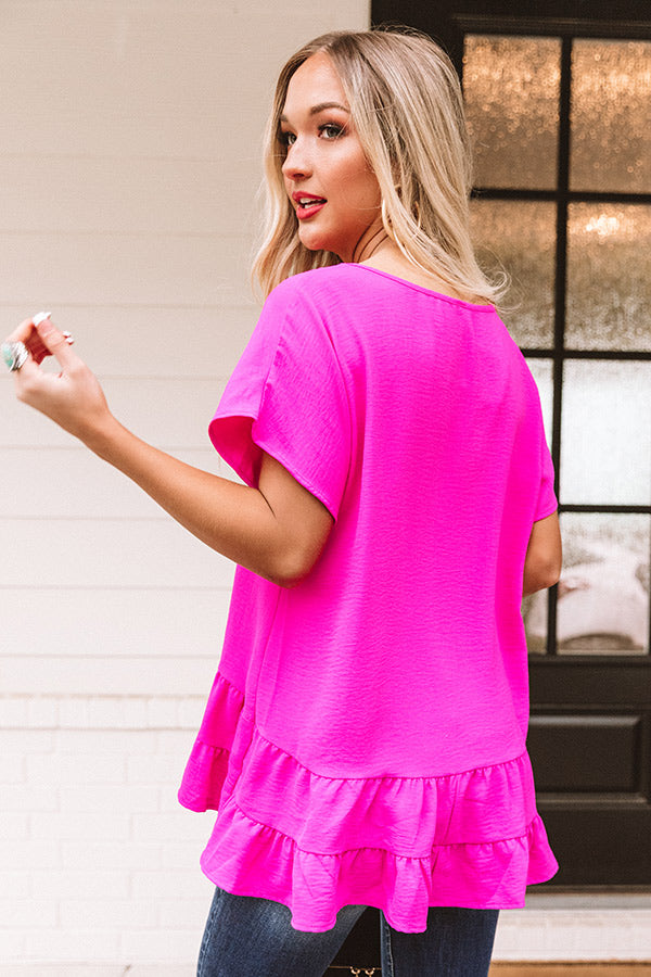 Cabana Toast Shift Top In Fuchsia Image - 4