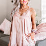 Young Love Lace Trim Satin Tank in Blush Image - 1