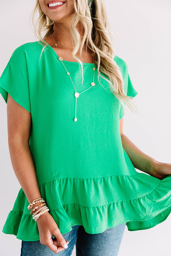 Cabana Toast Shift Top In Kelly Green • Impressions Online Boutique