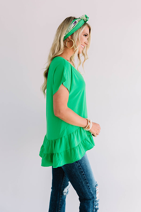 Cabana Toast Shift Top In Kelly Green • Impressions Online Boutique