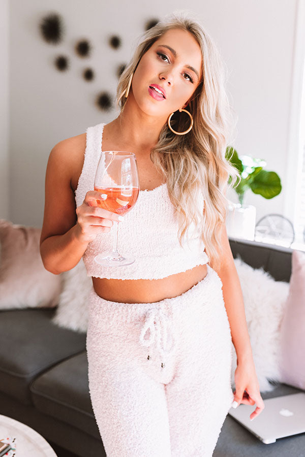 Morning Cuddles Fuzzy Crop Top in Light Rose Quartz Image - 3