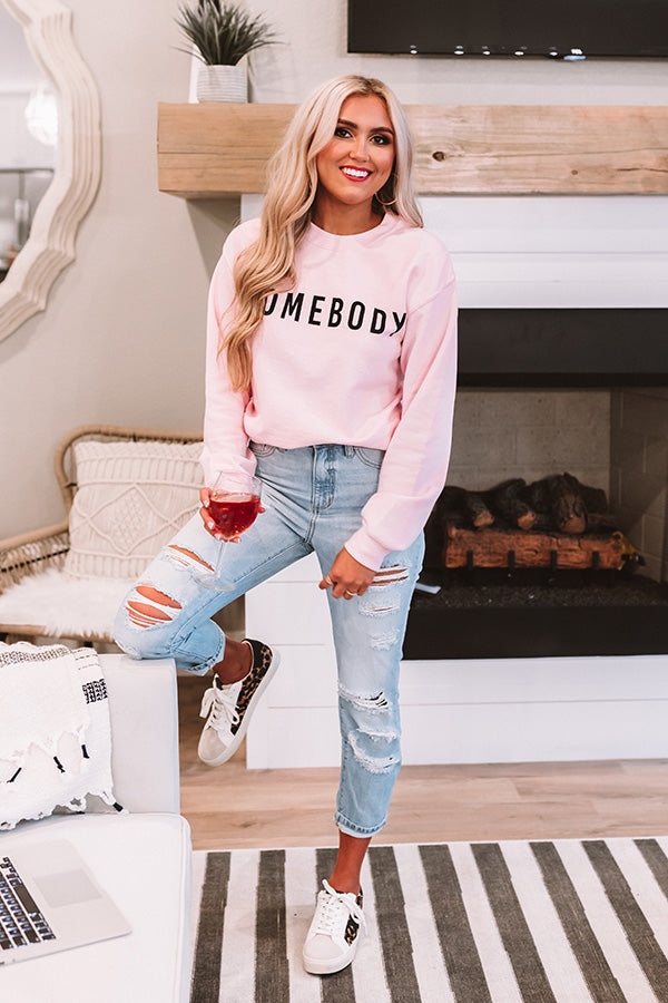 Life Of A Homebody Sweatshirt In Pink Image - 3