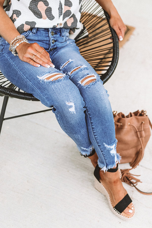 KanCan The Darla High Waist Distressed Skinny in Medium Wash Image - 3