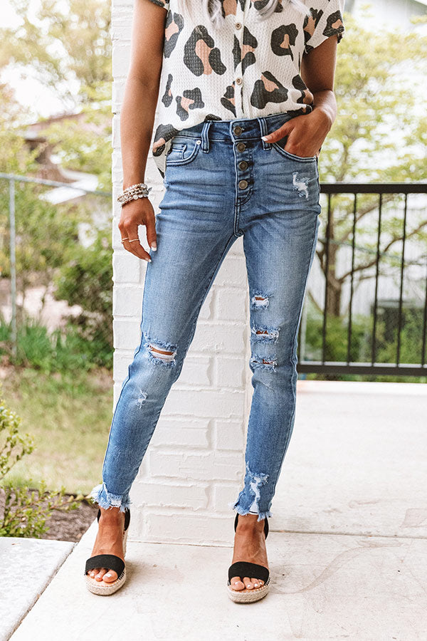 KanCan The Darla High Waist Distressed Skinny in Medium Wash Image - 1