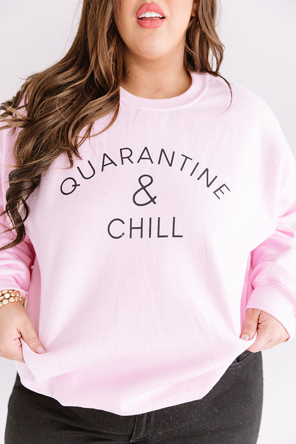 Quarantine And Chill Sweatshirt in Pink Curves Image - 5