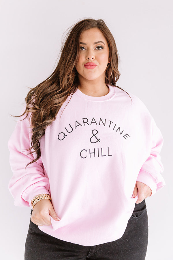 Quarantine And Chill Sweatshirt in Pink Curves Image - 4