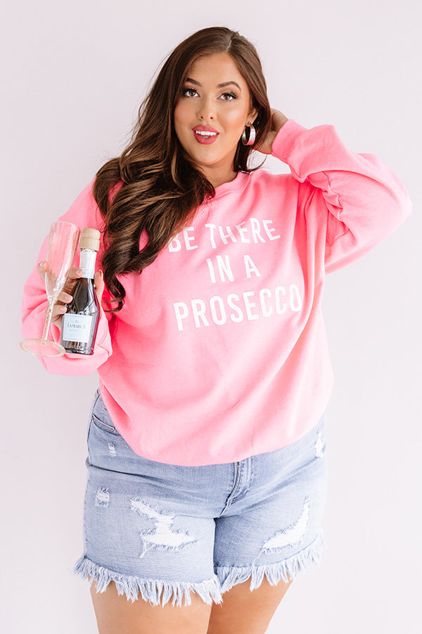 Be There In A Prosecco Sweatshirt In Neon Pink Curves Image - 4