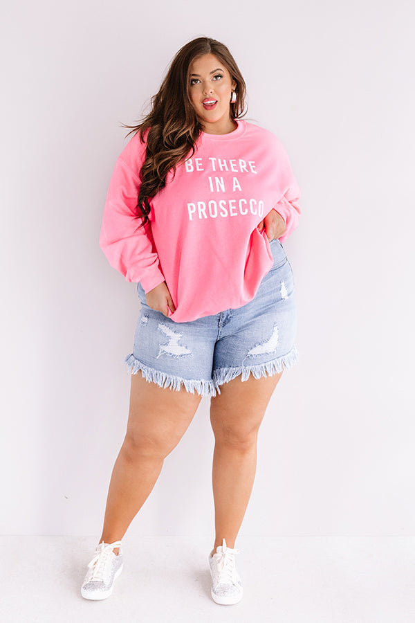 Be There In A Prosecco Sweatshirt In Neon Pink Curves Image - 2