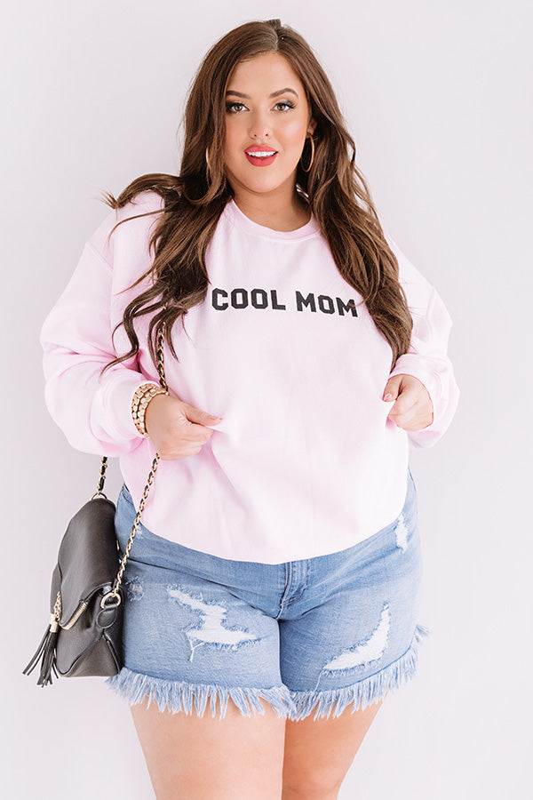 Cool Mom Sweatshirt In Pink Curves Image - 1