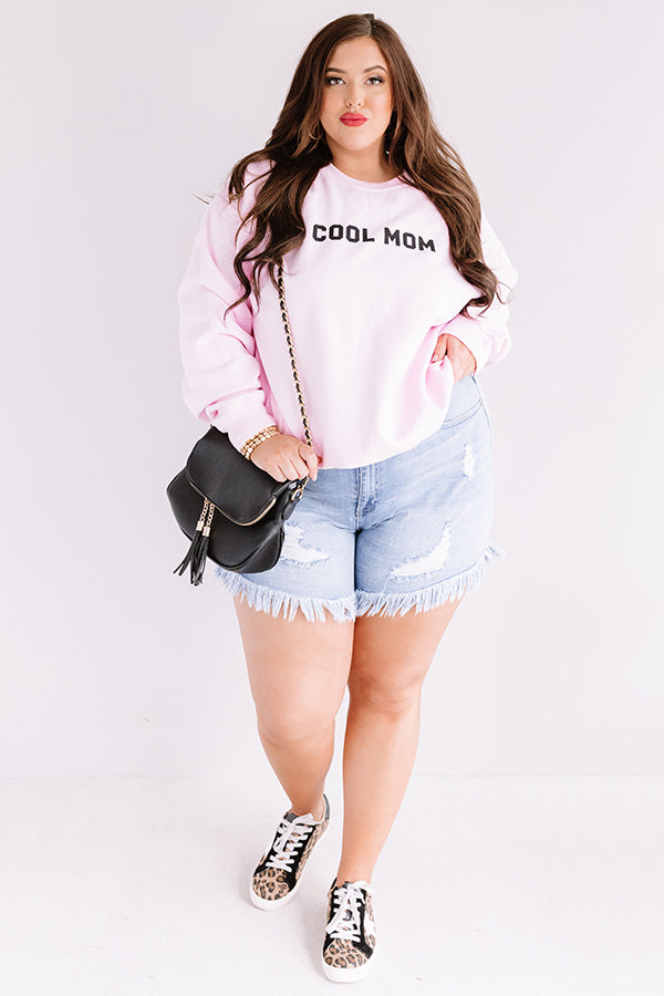 Cool Mom Sweatshirt In Pink Curves Image - 4