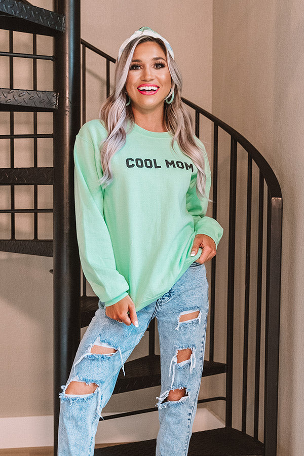 Cool Mom Sweatshirt In Mint