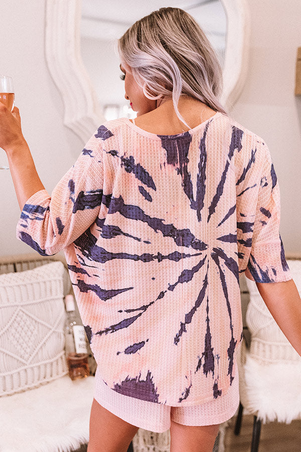 Tides And Tikis Tie Dye Waffle Knit Top main image 0