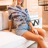 Countdown To Cozy Waffle Knit Tie Dye Top In Blue Image - 1