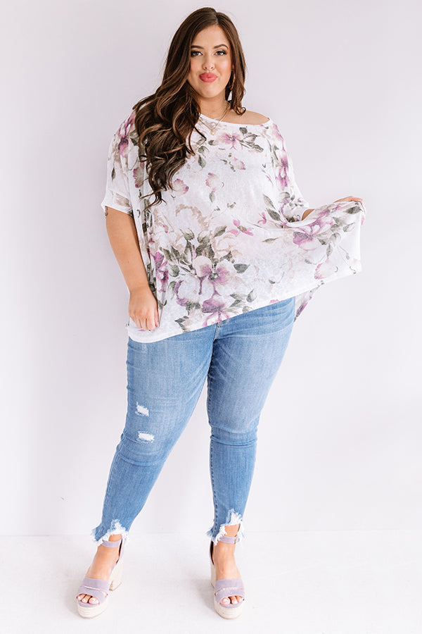 Small Town Memories Floral Knit Top Curves Image - 4