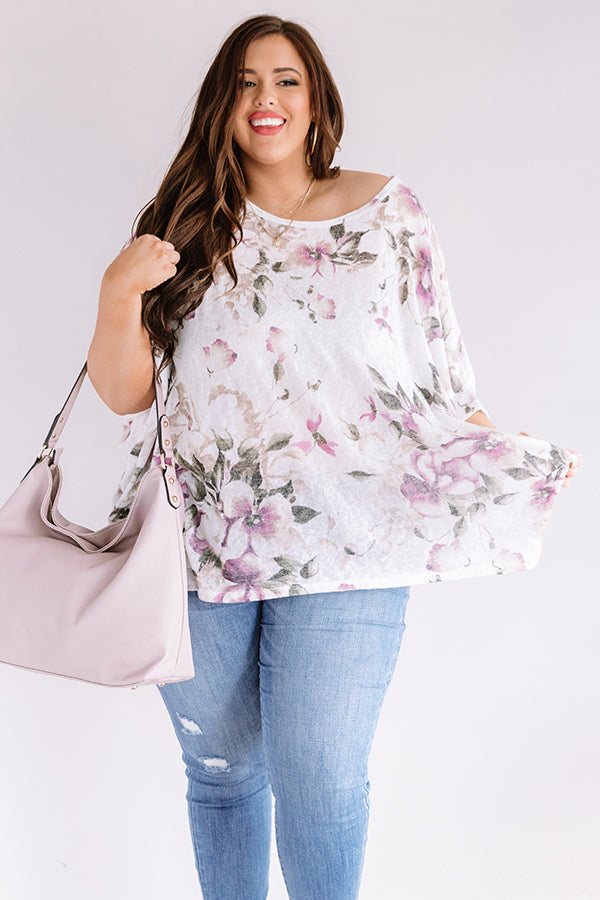 Small Town Memories Floral Knit Top Curves Image - 2