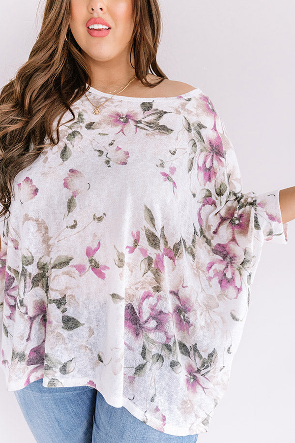 Small Town Memories Floral Knit Top Curves Image - 5