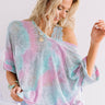 Serving Up Chic Knit Tie Dye Top In Purple Image - 1