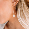 Drop Hoop Pearl Earrings Image - 1
