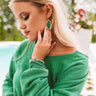 Kendra Scott Elle Gold Drop Earrings in Emerald Cats Eye Image - 1