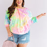 First Kiss Tie Dye Sweatshirt In Neon Yellow Curves Image - 1