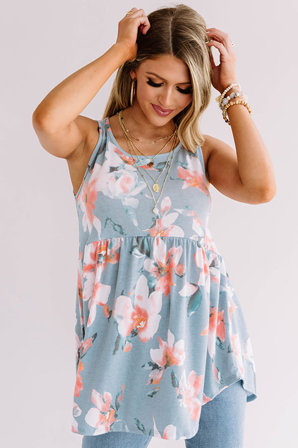 Better In Blooms Babydoll Top in Sky Blue Image - 3