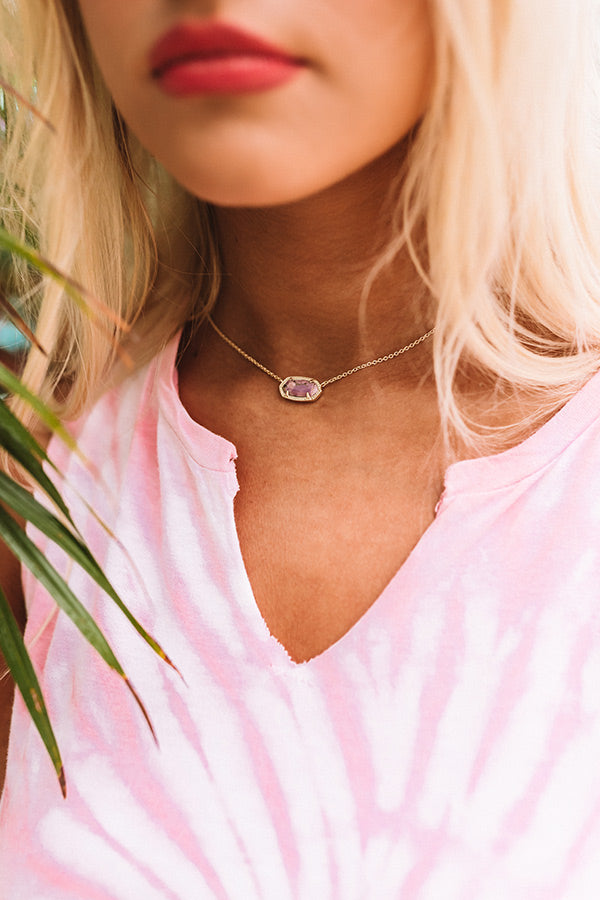 Kendra Scott Elisa Gold Pendant Necklace in Bronze Veined Lilac Magnesite Image - 2