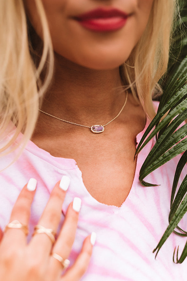 Kendra Scott Elisa Gold Pendant Necklace in Bronze Veined Lilac Magnesite Image - 1