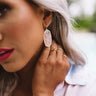 Kendra Scott Elle Gold Drop Earrings in Rose Quartz Image - 1