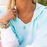 Kendra Scott Cynthia Gold Multi Strand Necklace in Bright Aqua Drusy Image - 1