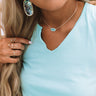 Kendra Scott Elisa Gold Pendant Necklace in Bright Aqua Drusy Image - 1
