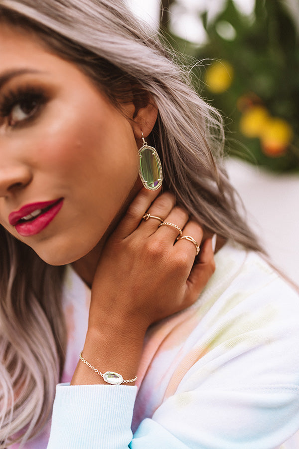 Kendra Scott Elle Gold Drop Earrings in Dichroic Glass Image - 3