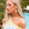 Kendra Scott Danielle Gold Statement Earrings in Iridescent Coral Illusion Image - 1
