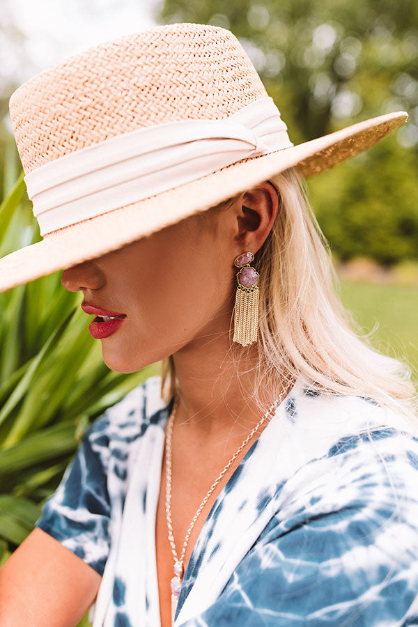 Kendra Scott Tae Gold Statement Earrings in Bronze Veined Lilac Magnesite Image - 1