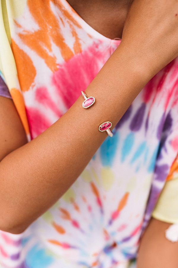 Kendra Scott Elton Gold Cuff Bracelet in Berry Illusion Image - 1