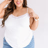 Ticket To Style Lace Trim Tank In White Curves Image - 1