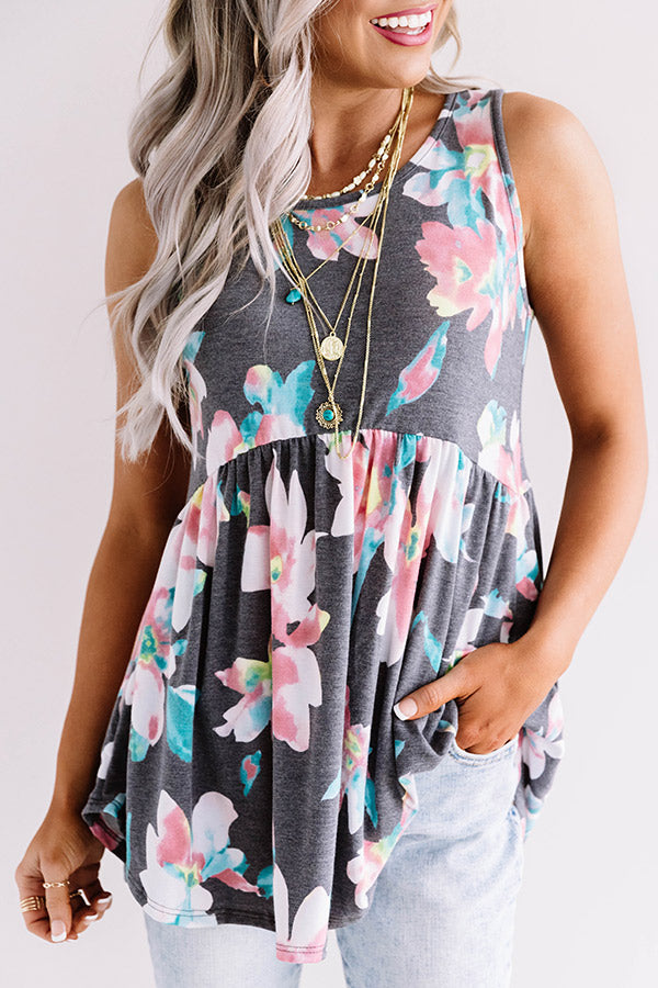 Better In Blooms Babydoll Top In Turquoise Image - 3