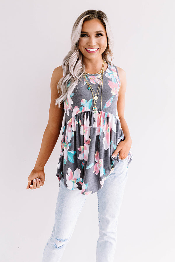 Better In Blooms Babydoll Top In Turquoise Image - 2