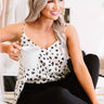 Second Chances Satin Leopard Tank In Ivory Image - 1