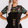 SanFran Sunshine Embroidered Top In Black Image - 1
