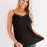 Ticket To Style Lace Trim Tank In Black Image - 1