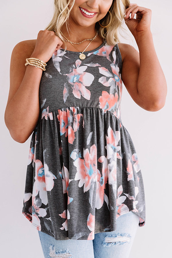 Better In Blooms Babydoll Top In Coral Image - 5