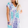 Beyond The Beach Tie Dye Shift Dress in Turquoise Image - 1