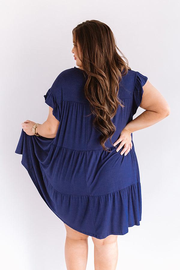Story Of Us Babydoll Dress In Navy Curves Image - 5