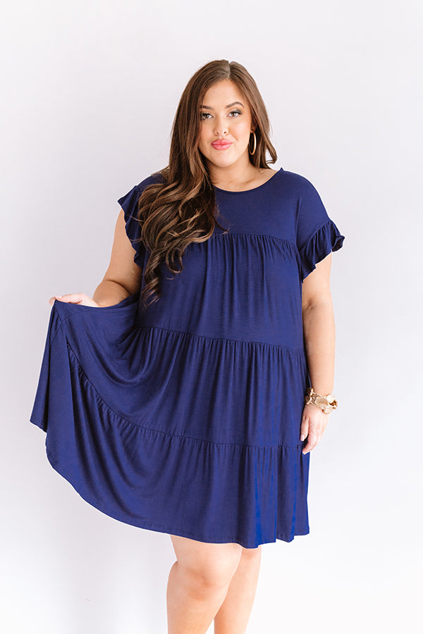 Story Of Us Babydoll Dress In Navy Curves Image - 3
