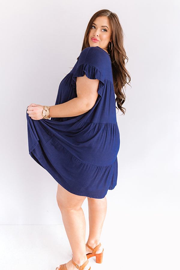 Story Of Us Babydoll Dress In Navy Curves Image - 4