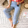 The Josie High Waist Knit Pants In Airy Blue Image - 1
