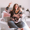 Luck And Lounging Tie Dye Sweatshirt In Pink Curves Image - 1