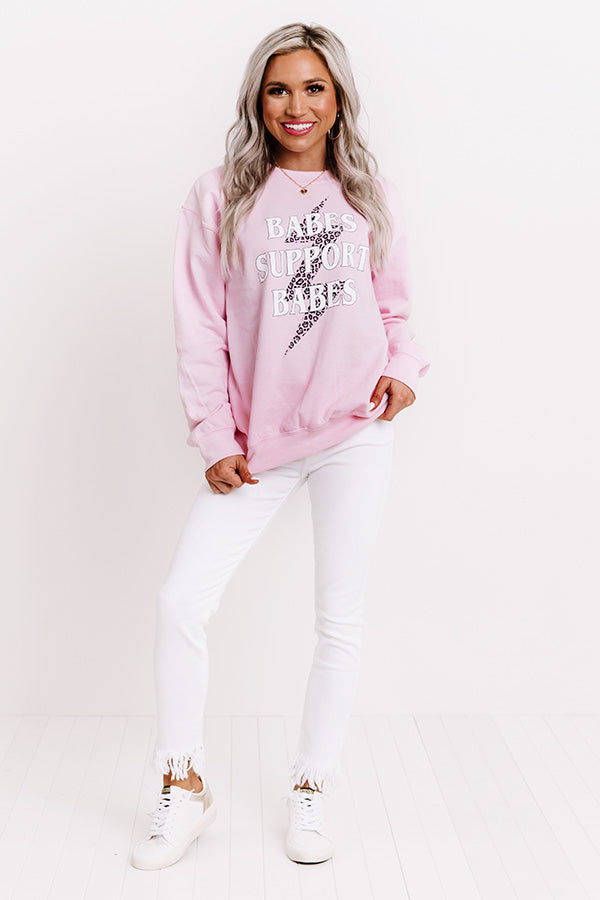 Babes Support Babes Sweatshirt in Pink Image - 4