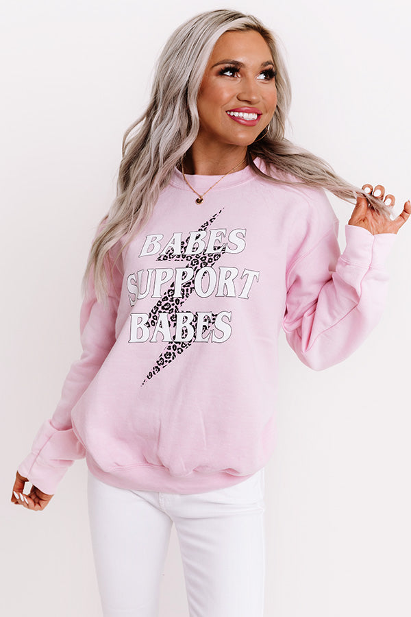Babes Support Babes Sweatshirt in Pink Image - 3